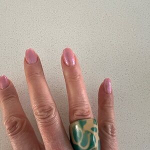 Artisan Turquoise and Tan Molded Ring